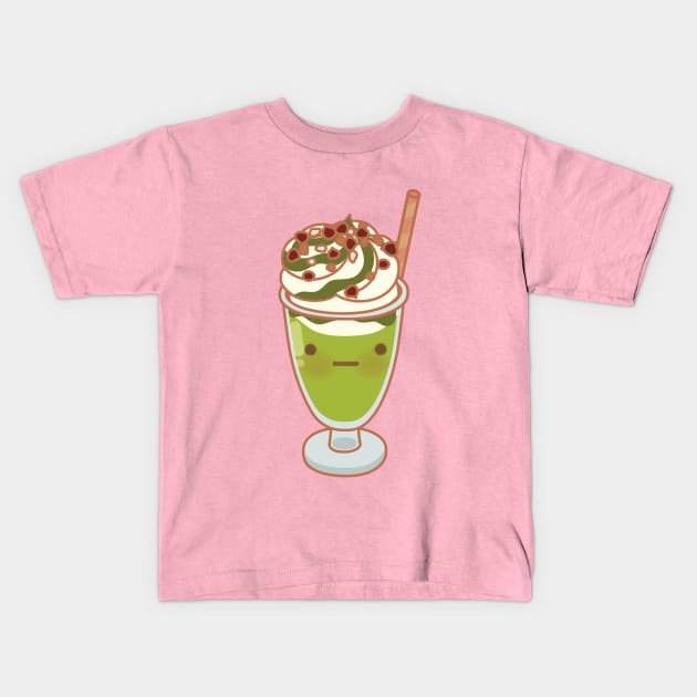 Cute Matcha Shake Kids T-Shirt by Malaya